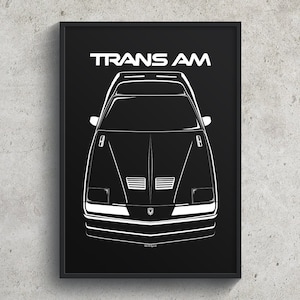 Pontiac Firebird Trans Am 3rd gen Poster Firebird Trans Am Wall Art Gifts Car Guy Gift Gifts for Him Man Cave Decor Cars Art
