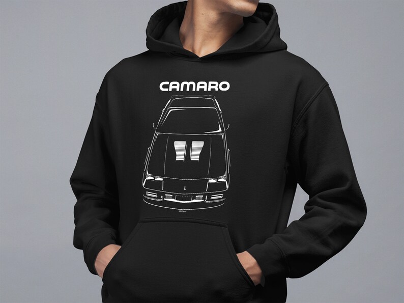 Chevrolet Camaro 3rd gen 1982-1992 Multi-color Hoodie Iroc Hooded Sweatshirt Car Hoodies Gifts for Car Enthusiasts Cars Gift image 1