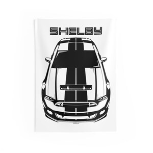 Ford Mustang Shelby GT500 S197 2013 2014 Black Stripes Wall Tapestry ...