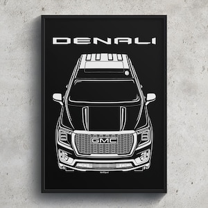 GMC Yukon Denali 2021 2023 Poster Art Print Garage Wall Decor Car Gifts Wall Art Poster Car Enthusiasts Gift
