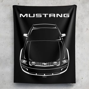 Ford Mustang S197 2005 2009 Wall Tapestry Mustang Gifts Man Cave Wall Art Garage Tapestries Gifts for Car Lovers