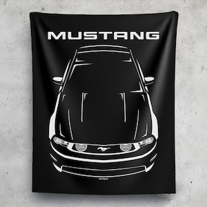 Ford Mustang GT 2010 2012 Wall Tapestry S197 Mustang Wall Art Man Cave Wall Art Garage Tapestries Gifts for Car Lovers