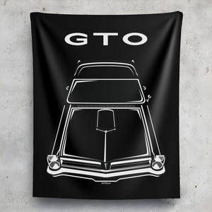 Tapisserie murale pour Pontiac GTO 1965, art mural Muscle Cars, décoration de garage GTO, art mural pour homme des cavernes, tapisseries de garage, cadeaux pour les amateurs de voitures