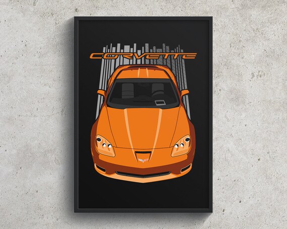 Corvette Gifts Chevrolet Corvette C7 ZR1 Poster White Corvette Poster Car Print Cars Wall Decor