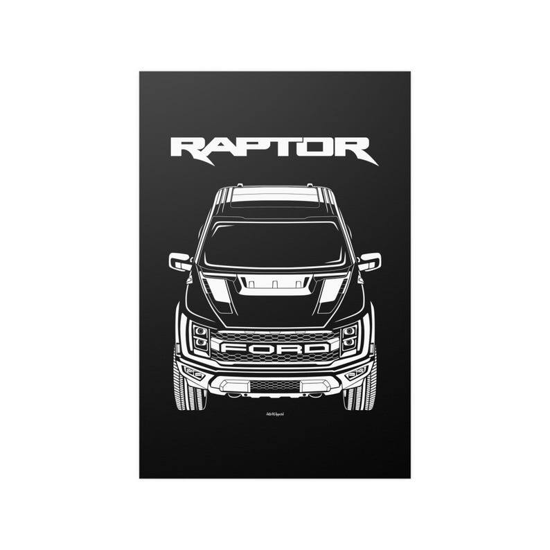 Ford F 150 Raptor 20212023 Poster Automotive Art Print Garage Wall