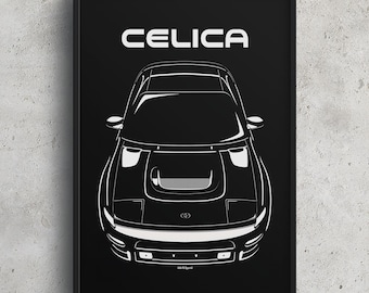 Celica GT Four RC ST185 Poster: Minimal JDM Silhouette, Retro Car