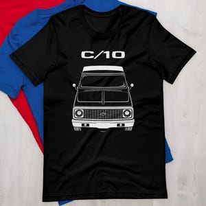 Chevrolet C10 1972 T-shirt auto man geschenken overzicht silhouet minimaal vader echtgenoot vriend korte mouw ronde hals shirt