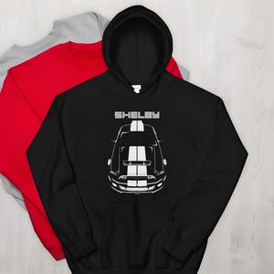 Ford Mustang Shelby GT500 S197 2013 2014 White Stripes Multi color Hoodie Car Hoodies Gifts for Car Enthusiasts Cars Gift