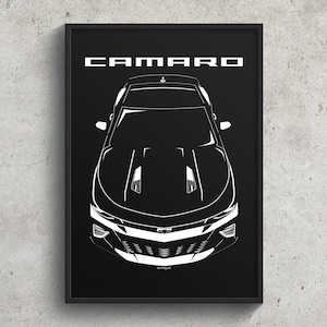 Chevrolet Camaro SS 6th gen 2016 2018 Poster Print Garage Decor Wall Art Gifts Car Guy Gift Gifts for Him Man Cave Decor Cars Art