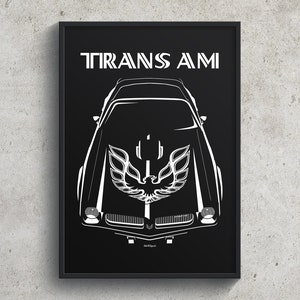 Pontiac Firebird Trans Am 1974 Poster Wall Art Gifts American Muscle Print Car Guy Gift Gifts for Him Man Cave Decor Cars Art