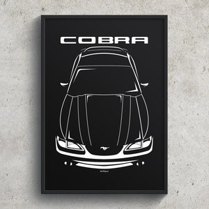 Ford Mustang Cobra R 1995 Poster Cobra R Garage Decor Print Wall Art Gifts Car Guy Gift Gifts for Him Man Cave Decor Cars Art