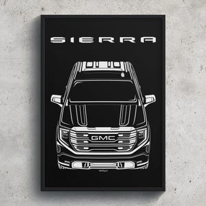 GMC Sierra AT4X 2022 2024 Poster Art Print Garage Wall Decor Car Gifts Wall Art Poster Car Enthusiasts Gift