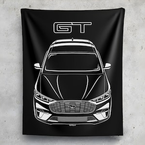 Ford Mustang Mach E GT 2021 2023 Tapestry Cars Art Print Garage Decor Car Enthusiasts Gift Wall Hangings Man Cave Art