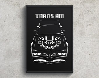 Pontiac Firebird Trans Am 1977-1978 Poster, Trans Am Wall Print, Decor Gifts - Car Guy Gift - Gifts for Him - Man Cave Decor - Auto Art