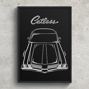 Oldsmobile Cutlass 1969 Poster Oldsmobile Wall Art Gifts Cutlass Print Car Guy Gift Gifts for Him Man Cave Decor Cars Art