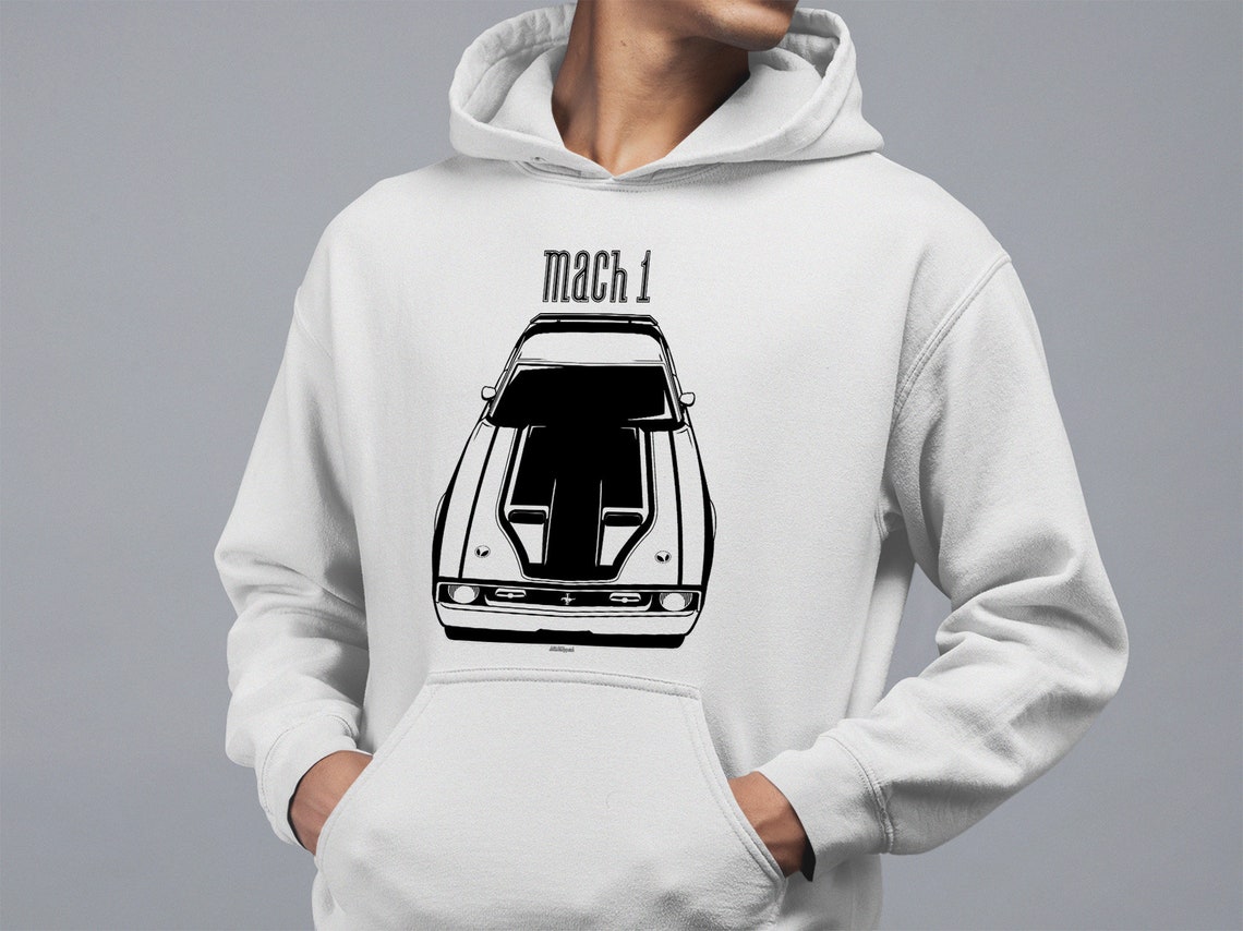 Sweat à Capuche Ford Mustang 50 Years - Homme - Coton/Simili - Coupe Regular - Poche Kangourou