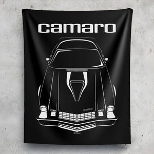Chevrolet Camaro Z28 2nd gen Wall Tapestry Chevy Garage Art Man Cave Wall Art Garage Tapestries Gifts for Car Lovers