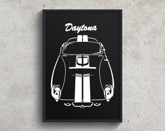 Shelby Cobra Daytona Coupe Poster, Cobra Daytona Wall Art Gifts, Garage Prints - Car Guy Gift - Gifts for Him - Man Cave Decor - Auto Art