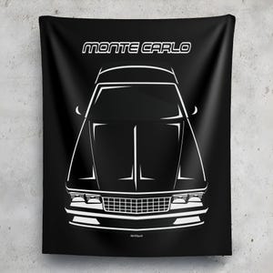 シボレー モンテカルロ 1984 1989 壁掛けタペストリー シボレー ガレージ デコレーション 男の隠れ家 壁掛けアート ガレージ タペストリー 車好きへのギフト
