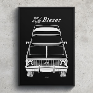 Chevrolet K5 Blazer 1969 1972 Poster Art Print Garage Wall Decor Car Gifts Wall Art Poster Car Enthusiasts Gift