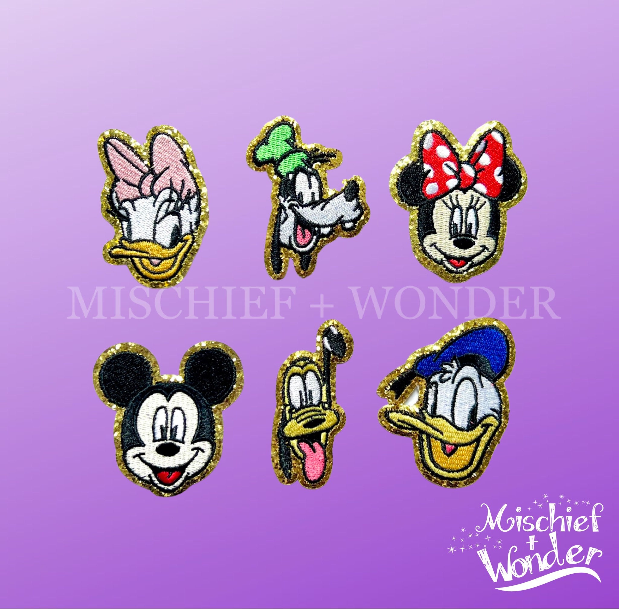 Iron on Patch-disney Patches-mickey Mouse-minnie Mouse-disney  Gifts-chenille Patch-disney Jacket-disney Bag 