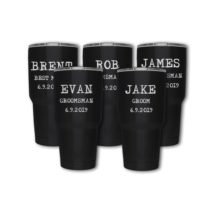 SET OF Eightgroomsman Tumblers Groomsmen Setengraved 30 Oz Etsy
