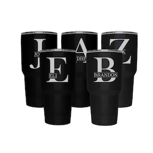 Monogram Groomsman Gift,Tumbler Set For Weddings,30 OZ Stainless Steel Engraved Personalized Tumbler,Like a Yeti.. only better ;) Choose Qty