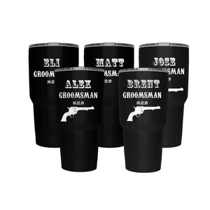 Groomsman Gift, Groomsman Tumbler Set For Weddings, 30 OZ Stainless Steel Engraved Personalized Tumbler, Like a Yeti...but better ;) Qty