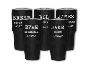 SET OF SEVEN-Groomsman Tumblers, Groomsmen Set,Engraved 30 oz Insulated Tumbler,Customize and Personalize, Free Shipping, Best Seller