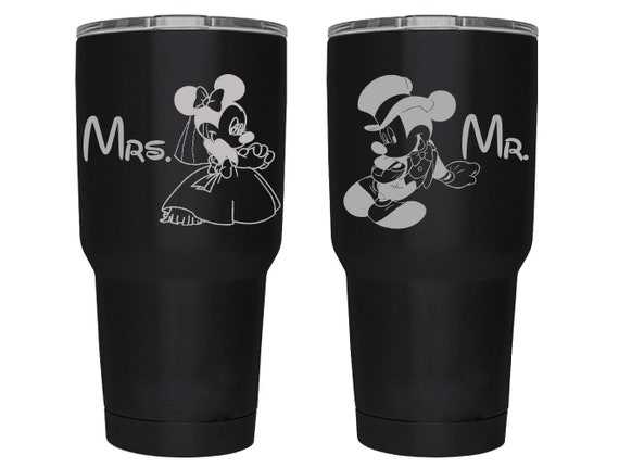 Disney Kissing Mickey Minnie Mouse Inspired Set of Two Engraved 30 oz  Insulated Tumbler, Customize and personalize, Better than a Yeti ;)