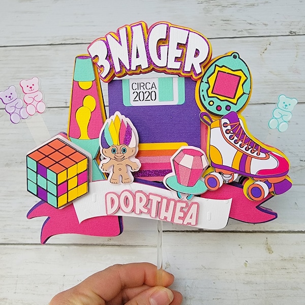 90s Retro 3nager Threenager Cake Topper