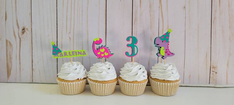 3 Rex Cupcake Toppers in Ariah | Etsy