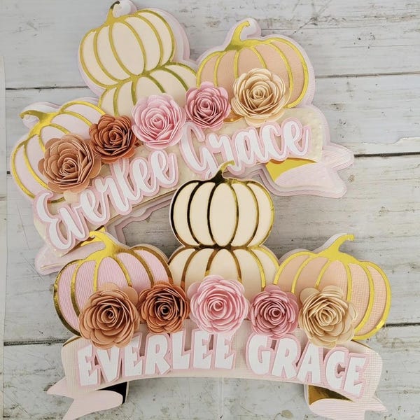 Fall Theme Little Pumpkin Cake Topper