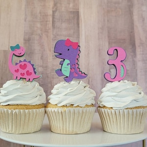 3 Rex Cupcake Toppers in Kenzie