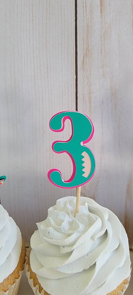 3 Rex Cupcake Toppers in Ariah - Etsy