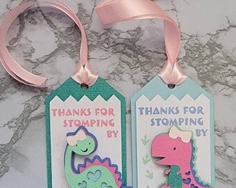 Dinosaur Favor Bag Tags in Penny