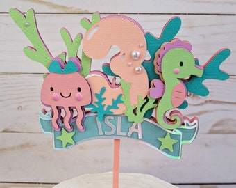 Under the Sea Birthday Cake Topper Ocean Theme Decor