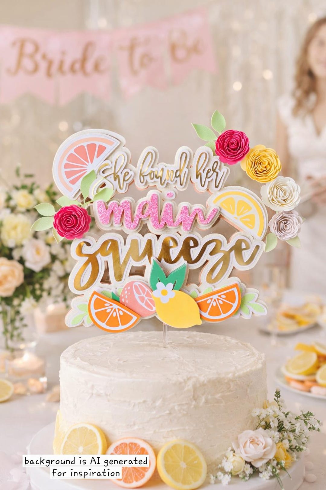 She Found Her Main Squeeze – Cake Topper Citrus Bridal Shower ...
