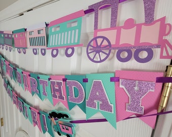 Chugga Chugga Two Two Choo Choo I'm Two Train Bunting Banner