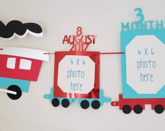 2nd Birthday Train Theme Photo Banner