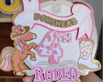 Western Theme Rodeo Birthday Cake Topper