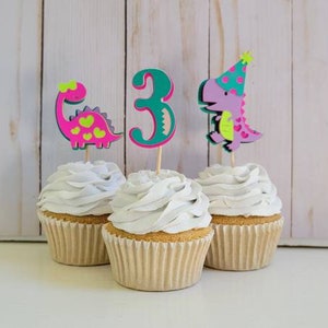 3 Rex Cupcake Toppers in Ariah