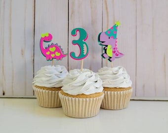 3 Rex Cupcake Toppers in Ariah