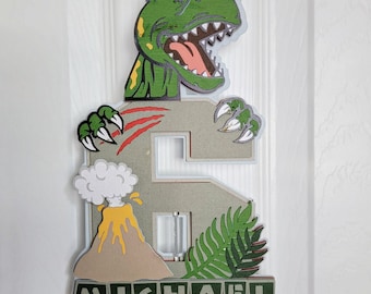 Tyrannosaurus Six Dinosaur Cake Topper