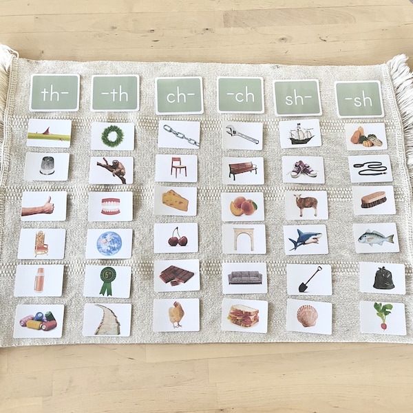 CH SH TH Digraph Sorting Set