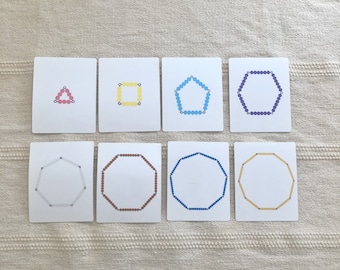 Montessori Beads Polygon Cards