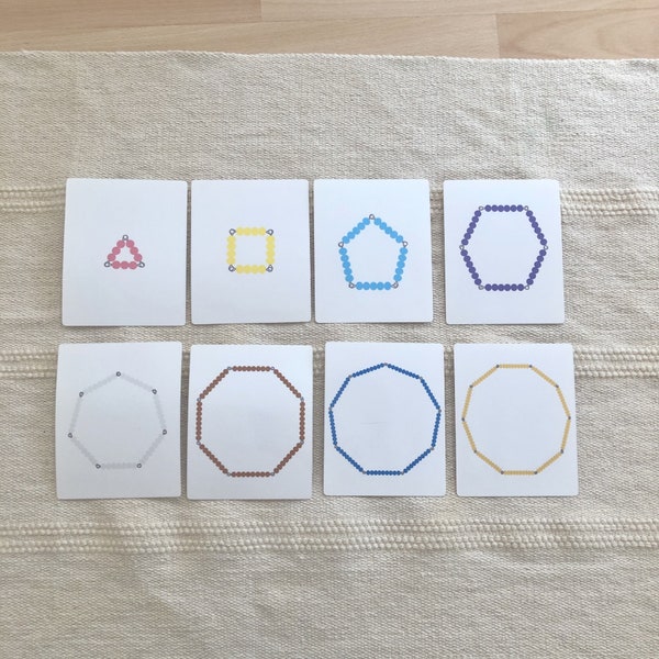 Montessori Beads Polygon Cards