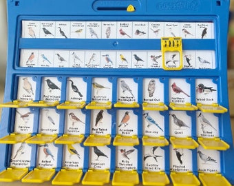 Tarjeta de inserción imprimible del juego de adivinanzas de pájaros de América del Norte