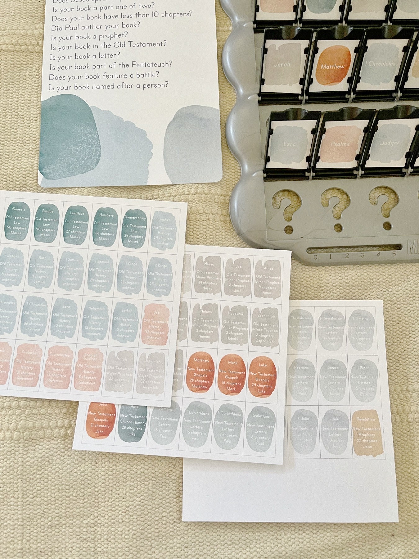Books of the Bible Printable Guessing Game Insert Cards - Etsy