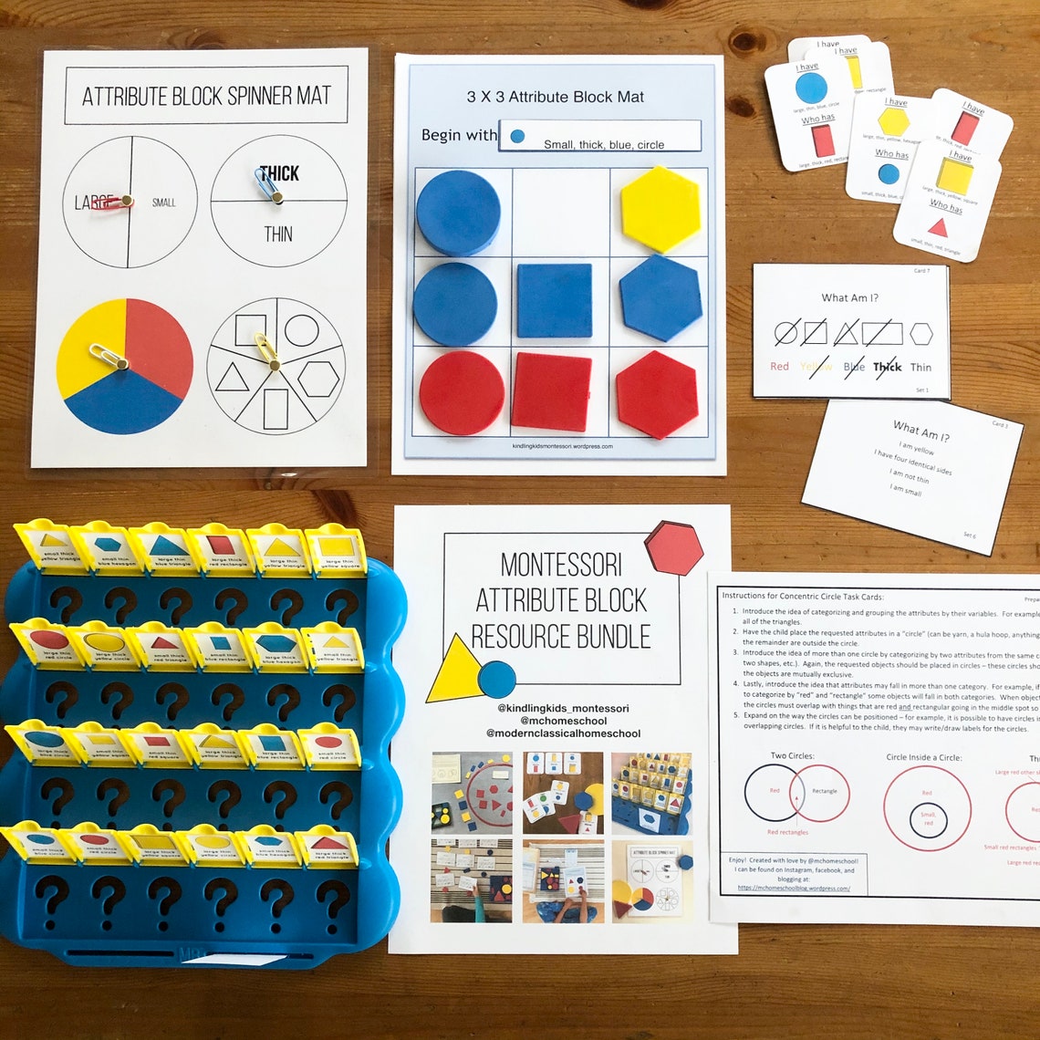 Printable Montessori Attribute Block Activity Bundle | Etsy
